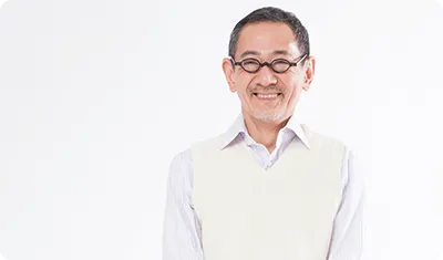 おじいちゃんがカメラ目線